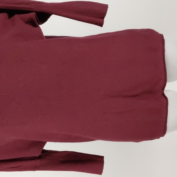 Dotti Women's Top Size Small Maroon 3/4 Sleeve Hi-Low Hem Round Neckline Jumper - Picture 4 of 14